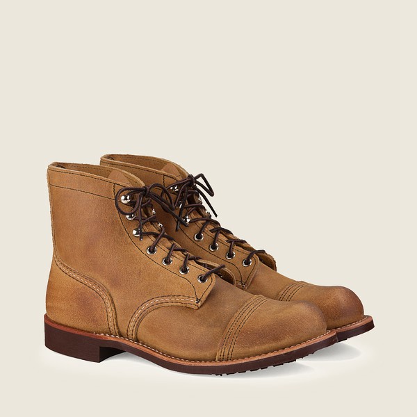 Red Wing Mens Iron Ranger - 6-inch Muleskinner Leather - Heritage Boots Khaki - 1435TRIMB